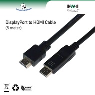 WIRETEK DisplayPort(DP) to HDMI Cable (5m)