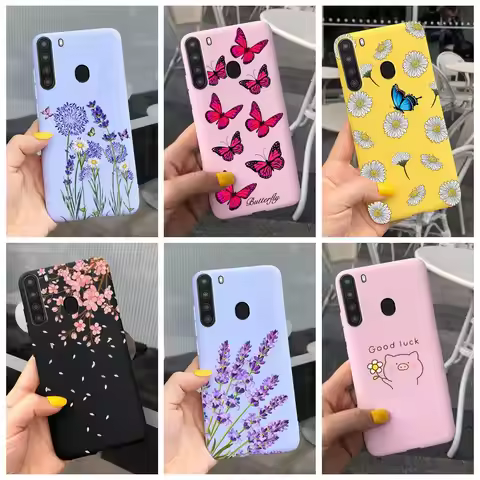 Silicone Phone Case For Samsung Galaxy A21 Case 6.5" Back Cover Coque Soft TPU Fundas Samsung A 21 A