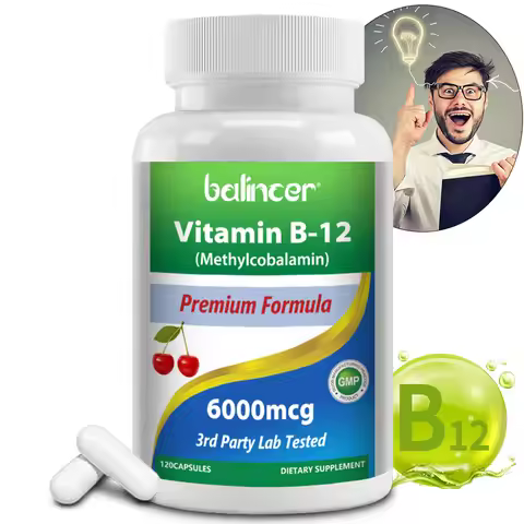 Vitamin B12 Supplement 6000mcg - Energy Brain Memory Mood, Heart Function, Nervous & Immune System S