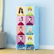 *Ready Stock*8Cube Children Cartoon Cabinet Wardrobe DIY Foldable Rack Cupboard Storage Cube