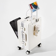 RISESKY 20 /26/29 inch Luggage TSA Lock Luggage Front opening Luggage Aluminum Luggage with Laptop C