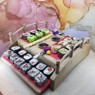 Sushi Tray Serving Tray Wood Bridge Accessories Home Kitchen Ware Japanese Style
