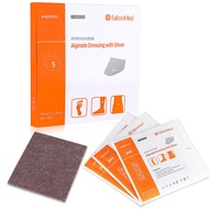 Silver Calcium Alginate Wound Dressing Pad, 4’’x5’’ Patch, High Absorbency Non-Stick Ag Gauze for Pr