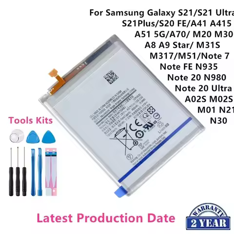 Brand New Battery For Samsung For Samsung Galaxy S21/S21 Ultra/S21Plus/S20 FE/A41/A51 5G/A70/Note 20