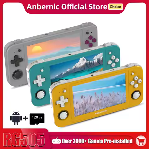 ANBERNIC RG505 Handheld Game Console Android 12 Unisoc Tiger T618 Built-in 128G Pre-Loaded 3172 Game