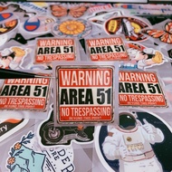 WARNING AREA 51 ironing Decal is a collection of personality | Logo Sticker Patch printed directly o