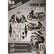 VELOZI Full Cover Set For YAMAHA Y15ZR V1 V2 SNIPER BLACK MATT / TITAN MATT (MT2)