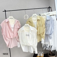 Excellent beautiful color palette striped shirt Set, available in 3 colors, free size HL - 1655