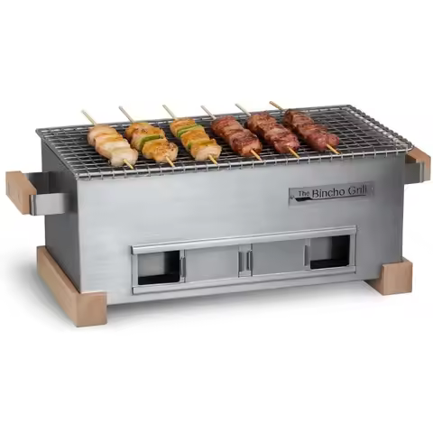 HOME.MG-168 Mini Yakitori Grill – Japanese Style Tabletop Charcoal Hibachi BBQ – Portable Binchotan 