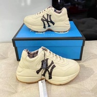 Gucci rhyton shoes with logo printed NY lips 1921 version genuine leather high quality men and women