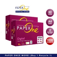 PaperOne™ Digital Premium Quality 85gsm / 80gsm Carbon Neutral Copy Paper A4 [2 Reams]