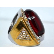 CINCIN TITANIUM DELIMA BIMA RING RUBY SAIZ BESAR 50SEN BIG SIZE 50CENT