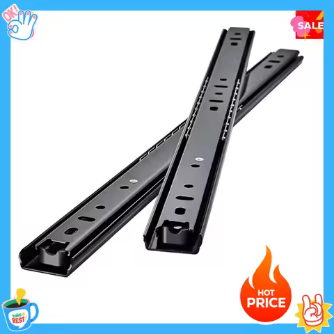 8-20 Inch 3 Section Drawer Slides Cold Rolled Steel Drawer Runner Smooth Closing Slide for Cabinet F