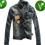 baju jaket lelaki fesyen denim jeans bergaya men jacket tops biru ss4963qq