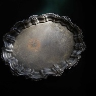 【老時光 OLD-TIME】早期歐洲大款雕花銅鍍銀盤