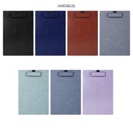 NARCISSUS13A0E 1Pc A4 Clipboard, with Pen Slot Hard Writing Board, Portable PU Leather Paper Clip Bo