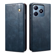 Realme C63/Realme C61 Leather Case Flip Wallet Card Slots Magnetic Closure Stand Cover for Realme C6