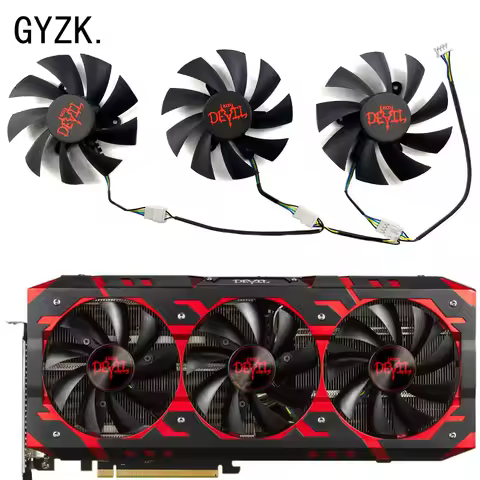 New For POWERCOLOR Radeon RX Vega 56 Vega 64 Red Devil Graphics Card Replacement Fan