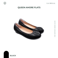 LA BELLA รองเท้าคัชชูหนังแกะ รุ่น QUEEN AMORE FLATS - BLACK
