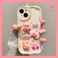 Suitable for IPhone 11 12 Pro Max X XR XS Max SE 7 Plus 8 Plus IPhone 13 Pro Max IPhone 14 15 Pro Max Pink Colour Lovely Kirby Phone Case with Little Accessories