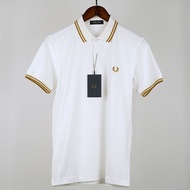 เสื้อกีฬาแขนสั้นสำหรับผู้ชายเสื้อ M3600เสื้อโปโลข้าวสาลี FRED PERRY หรือข้าวสาลี