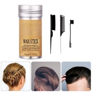 Shwnee 4 Pcs Hair Wax Stick Hair Pomade Stick Smooth Stick with Hair Comb Set for Bed Head Stick Edg