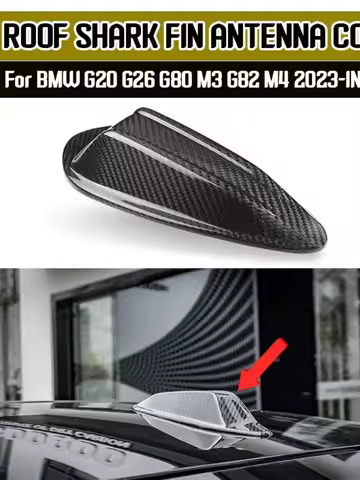 Real Dry Carbon Fiber Shark Fin Antenna Cover Trim For BMW G20 G26 G87 M2 G80 M3 G82 M4 G05 X5 G06 X