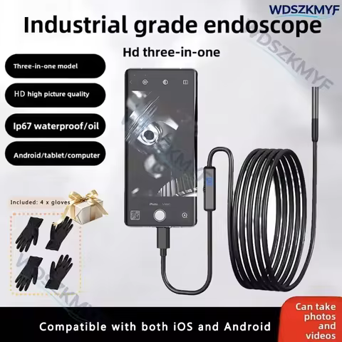 Waterproof Endoscope Borescope Camera 8mm Compatible For ios Phone Android devices Suitable for Auto