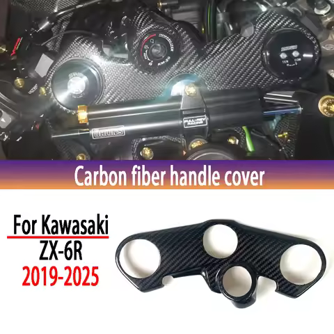 Suitable for Kawasaki ZX-6R modified motorcycle top upper connecting plate three-way 100% carbon fib