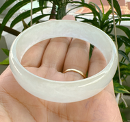 🍁☎ Vòng tay cẩm thach bản hẹ trắng sữa thiên nhiên vân đẹp Ni 50-Ni 53hình thực tế DKT SILVER