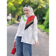 KEMEJA DENIK DAILY/TOP VALERIE WHITE/TOPWOMEN'S BLOUSEWOMEN'S SHIRT