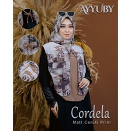 Anindya Olshop Instant Hijab CORDELA HOUDIE MOTIF Softpad Ceruty Babydoll Cutting Printing Premium O