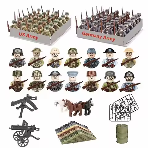 World War II Infantry, Military Soldiers, War, National Army, Mini Gun Model, Building Blocks, Build