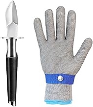 Oyster Knife， Beautiful Level 9 Cut-Resistant Gloves, Stainless Steel Oyster Shucking Knife， Easily 