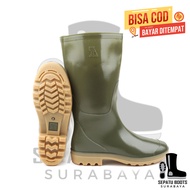 HIJAU LOKAL AP 9303 High Boots AP Boots Green Local Rubber Waterproof & Slip-Resistant Comfortable P