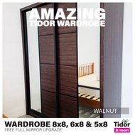 Wardrobe 8x8, 6x8 & 5x8 Amazing Walnut Sliding Mirror Wardrobe (Great Quality & Elegant Handbuild Mu
