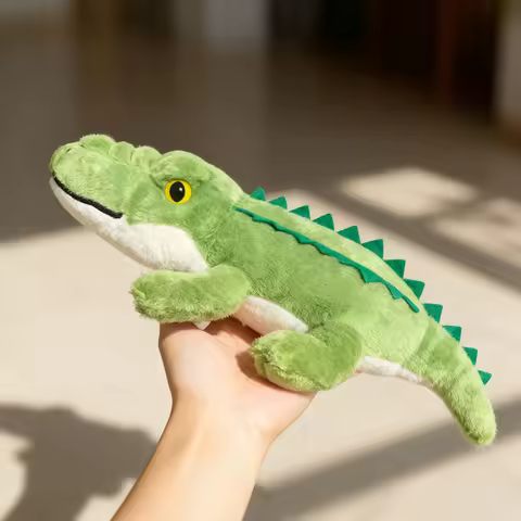 Adorable Laid-Back Animal Plush Toys - Crocodile Axolotl Rhinoceros Fennec Fox Soft Stuffed Toys for