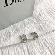 【日本直送 名牌中古包】Christian Dior 克裡斯汀‧迪奧 耳環 銀色 CD Logo 萊茵石 vintage ae6s23