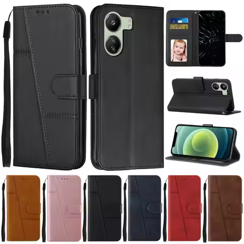 For Xiaomi Redmi 13C Case Flip Wallet Book Cover for Coque Xiomi Redmi 13C Phone Case Redmi13C 13 C