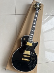 {rtytyfhgy} Classic Gibson Les Paul Custom Black Binding Electric Guitar Humbucker Pickups Gold Hard