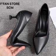 Giày cao gót nữ [da thật] công sở bít mũi 5 7 phân big size da mềm như bún vạt xiên FFAN STORE