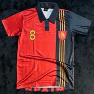 SPAIN JERSEY RETRO COLLAR BUTTON