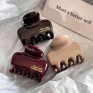 3pcs/1pc Women's 5.3cm/2.08in Dark Coffee, Red, Khaki Small Glossy Lightweight Plastic Hair Clips, F