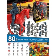 ViiKONDO Army Men Toy Soldier 80pc Military Action Figure 4-5cm Blue vs Grey US North vs South Fun W