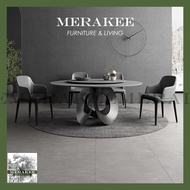 MERAKEE Customized Marble Like Sintered Stone Round Dining Table Dining Room Furniture F018