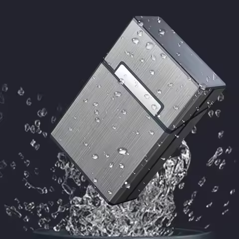 Portable Slim Aluminum Cigarette Case Fits Regular & King Size, Plastic Lined Cigar/Tobacco Storage