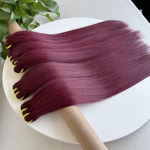 Bone Straight #99J Burgundy Human Hair Bundles Red Colored 16-28inch 100% Virgin Human Hair Weave Ex