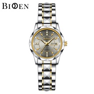 BIDEN Jam Tangan Wanita Anti Air Original Stainless steel Kalender Kuarsa Jam Tangan Cewek Korea