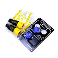 Speaker Panel Set (1 flat iron plate 14.5cm x 9cm + 2 HK yllw speakon jacks + Socket Boxbiru).