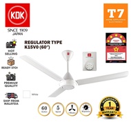 (100% Original Warranty) KDK K15VO K15V0  3 Blades Regulator Ceiling Fan 60" White (Ship from Malaysia)